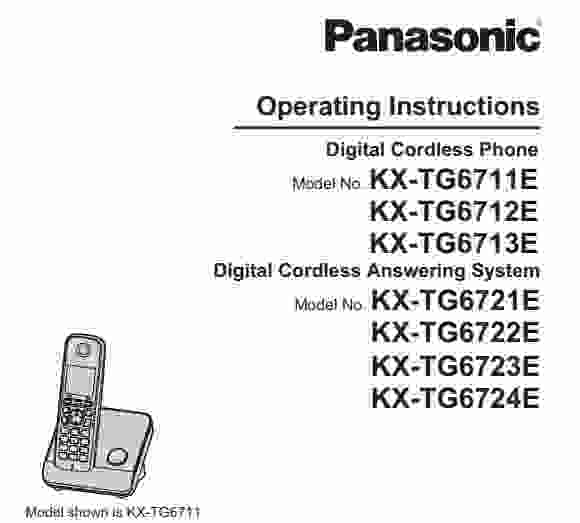 Panasonic KX-TG6724 Manual - Panasonic Owners Manual User Guide
