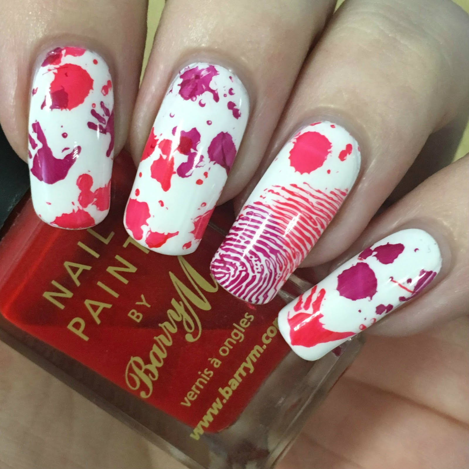 A Certain Becca Nails Blood Splatter Nails Barry M Polishes