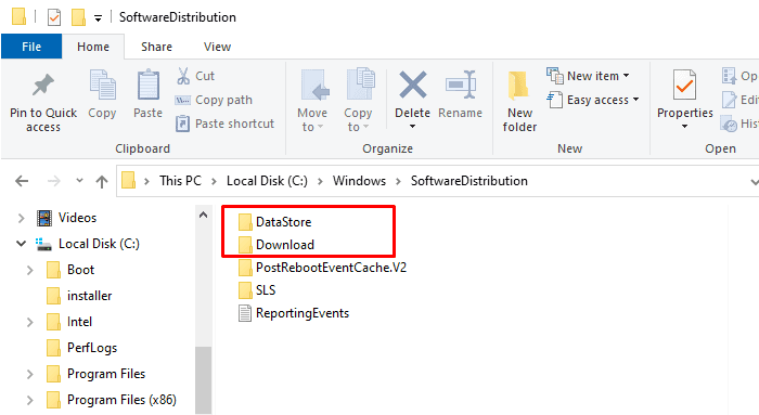 SoftwareDistribution 폴더 지우기