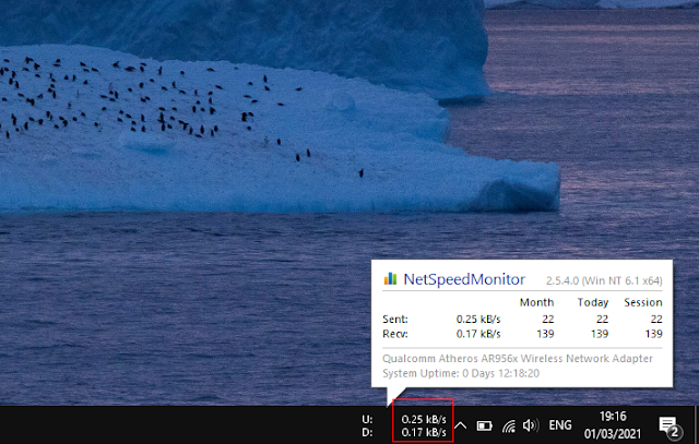 Net Speed Internet - Cara menampilkan informasi Speed Internet di taskbar Windows 10