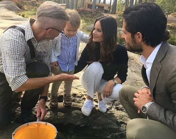 Prince Carl Philip, Princess Sofia and Prince Alexander, the Duke of Södermanland County visited the Nynas Nature Reserve