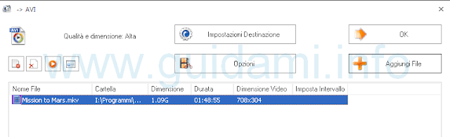 Format Factory opzioni video