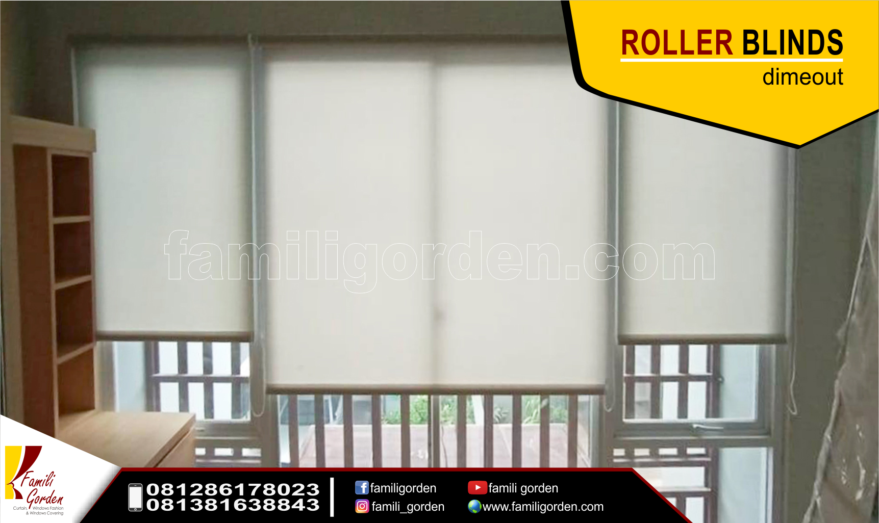 Penjual Roller Blinds di Depok, Jakarta, Bekasi, Tangerang Selatan