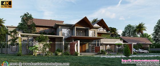 Tropical house 3d rendering