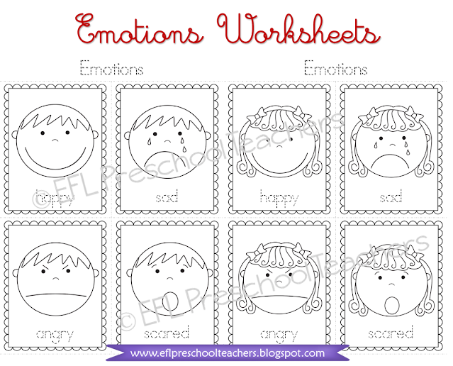 listen and color emotions worksheets