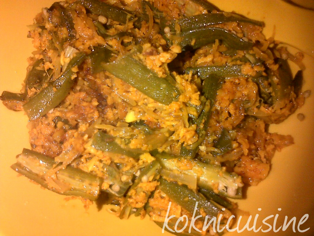 Kokni Cuisine Coconut Stuffed Bhindi Recipe Stuffed Lady Finger Recipe