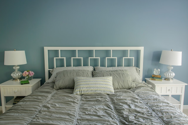 DIY Headboard, Master Bedroom, Sherwin Williams Poolhouse