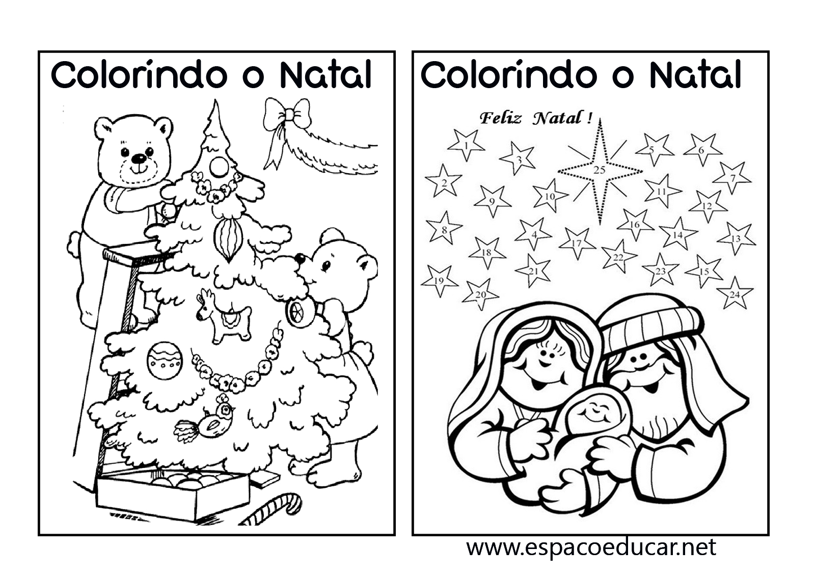 Livro de Natal para colorir, pintar, imprimir ou montar kit natalino para  presentear as crianças!-ESPAÇO EDUCAR