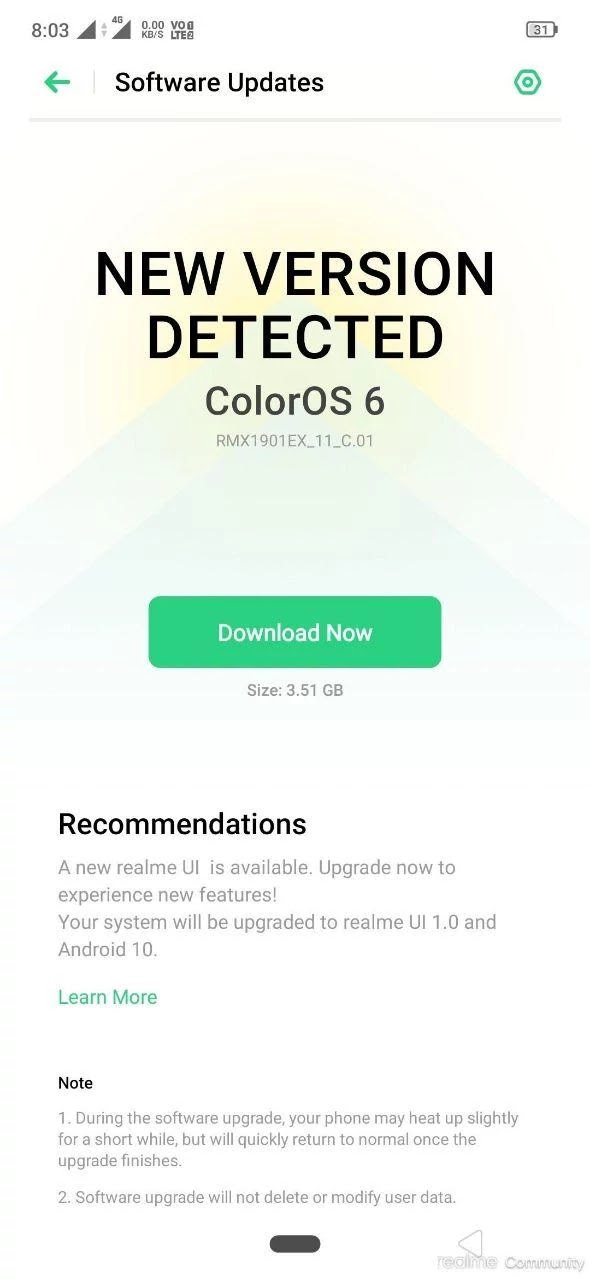 Realme X Realme UI Update Based On Android 10 Rolling Out [RMX1901EX_11_C.01] - Realme Updates