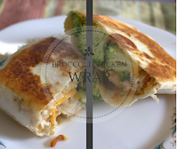 Broccoli and Chicken Mixture wrapped in a tortilla, served cold or hot.