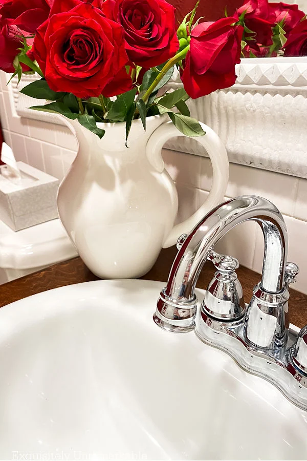 Red Roses In The Bathroom