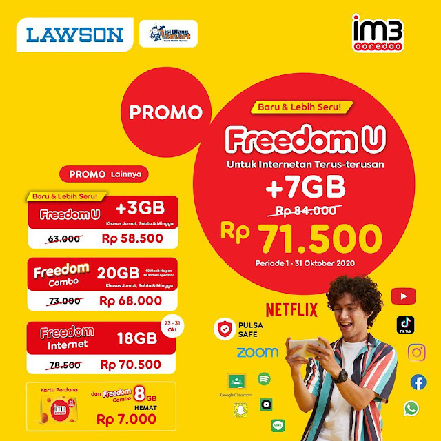 #Lawson - #Promo Potongan Harga Paket IM3 Freedom U (s.d 31 Okt 2020)