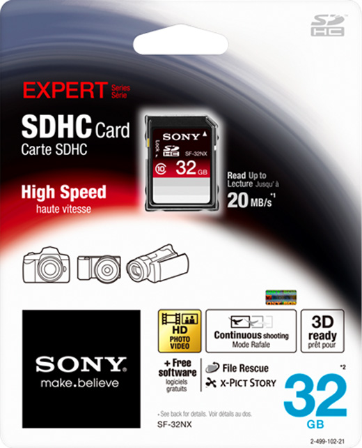 NEW TECH The new Sony SDHC cards of 30 MB / write speed