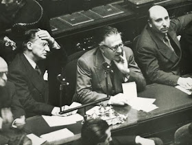 Scelba (right) served in two governments under Prime Minister Alcide De Gasperi (left)