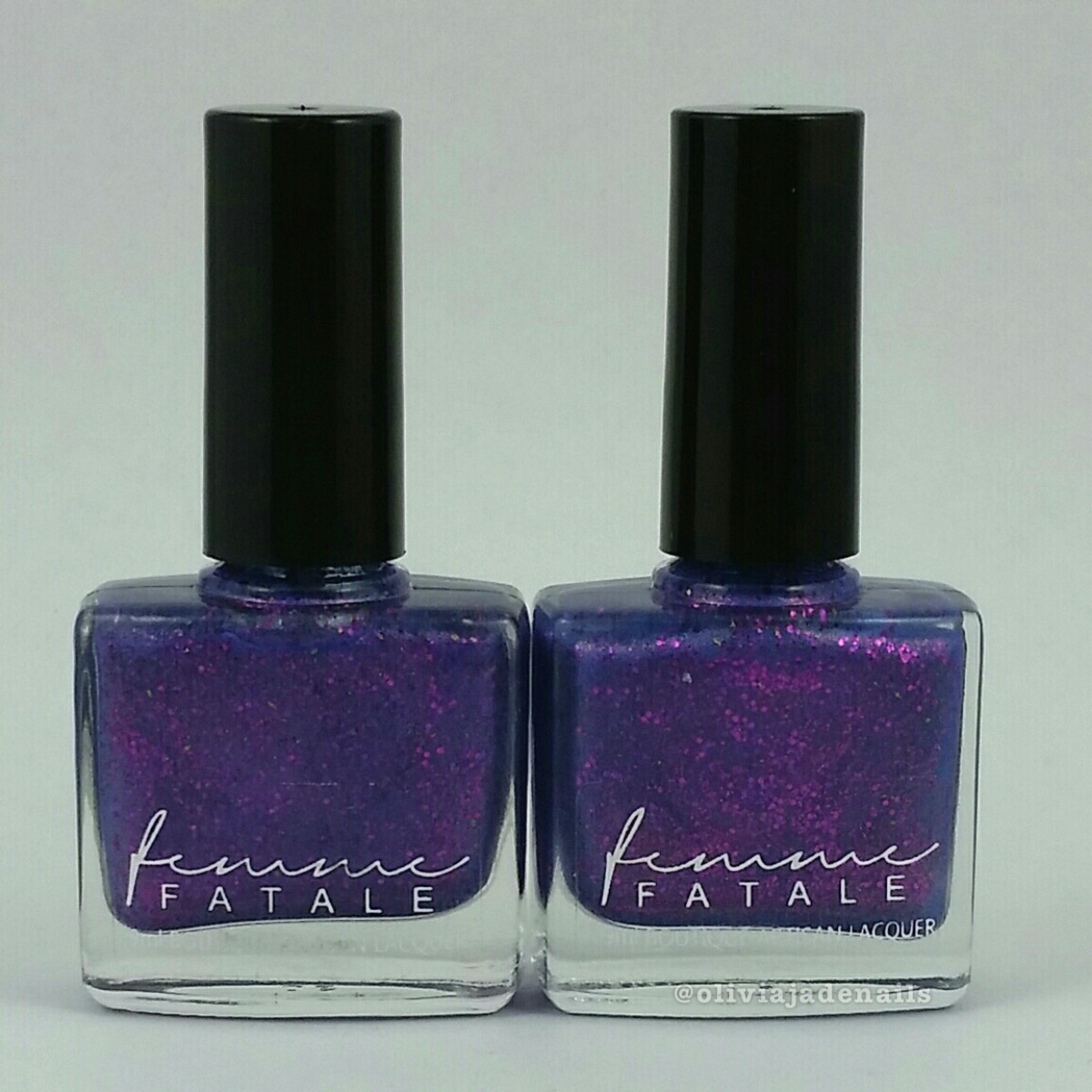 Femme Fatale Cosmetics Bodice Laces vs Bodice Laces V2 swatched by Olivia Jade Nails