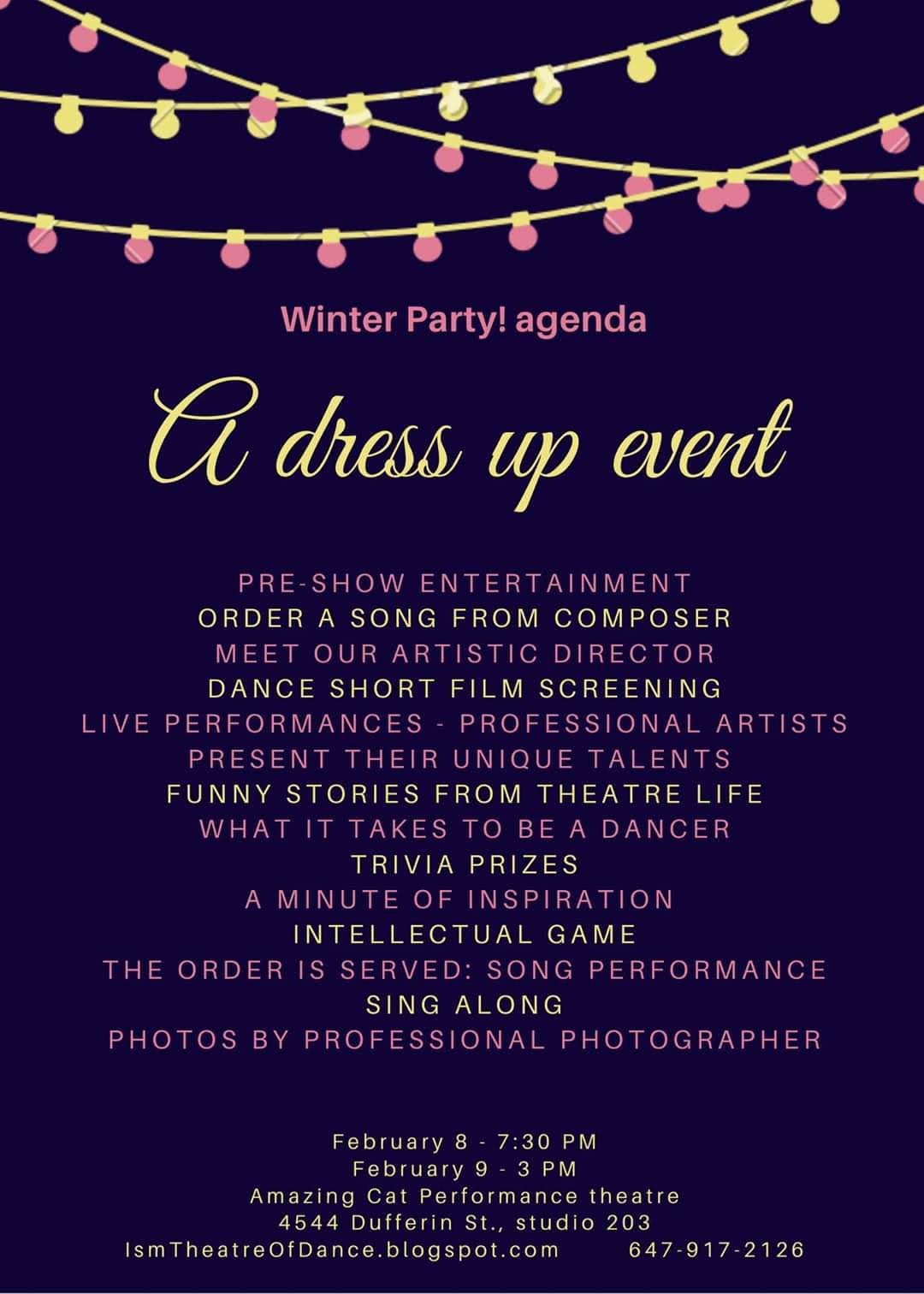 Winter Performing Arts Party A Dress Up Event