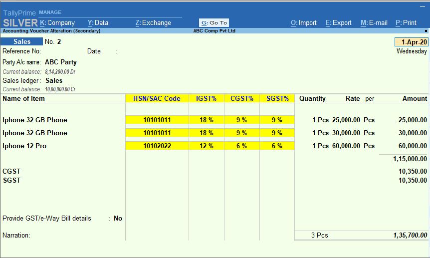 Free Tally TDL for Display HSN and GST Rate in Sales and Purchase in Tally