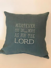 Col. 3:23 - Aqua linen (also available in grey and wheat) 16"