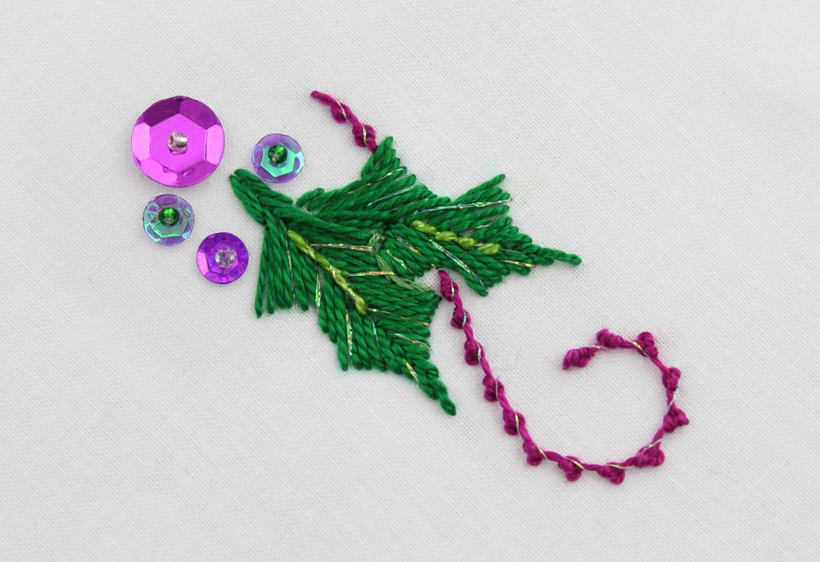 Big b embroidered holly leaves