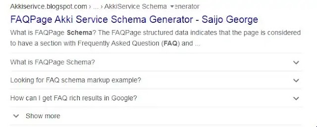 FAQ Schema Generator Tool - Akki Service