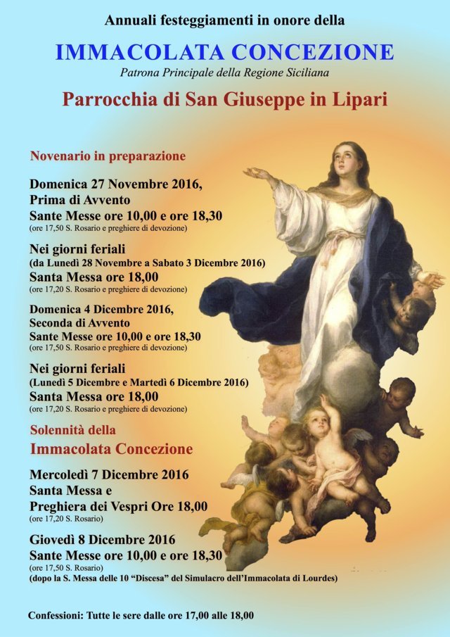 I Festeggiamenti Per L Immacolata Concezione Nella Parrocchia Liparese Di San Giuseppe Liparinet