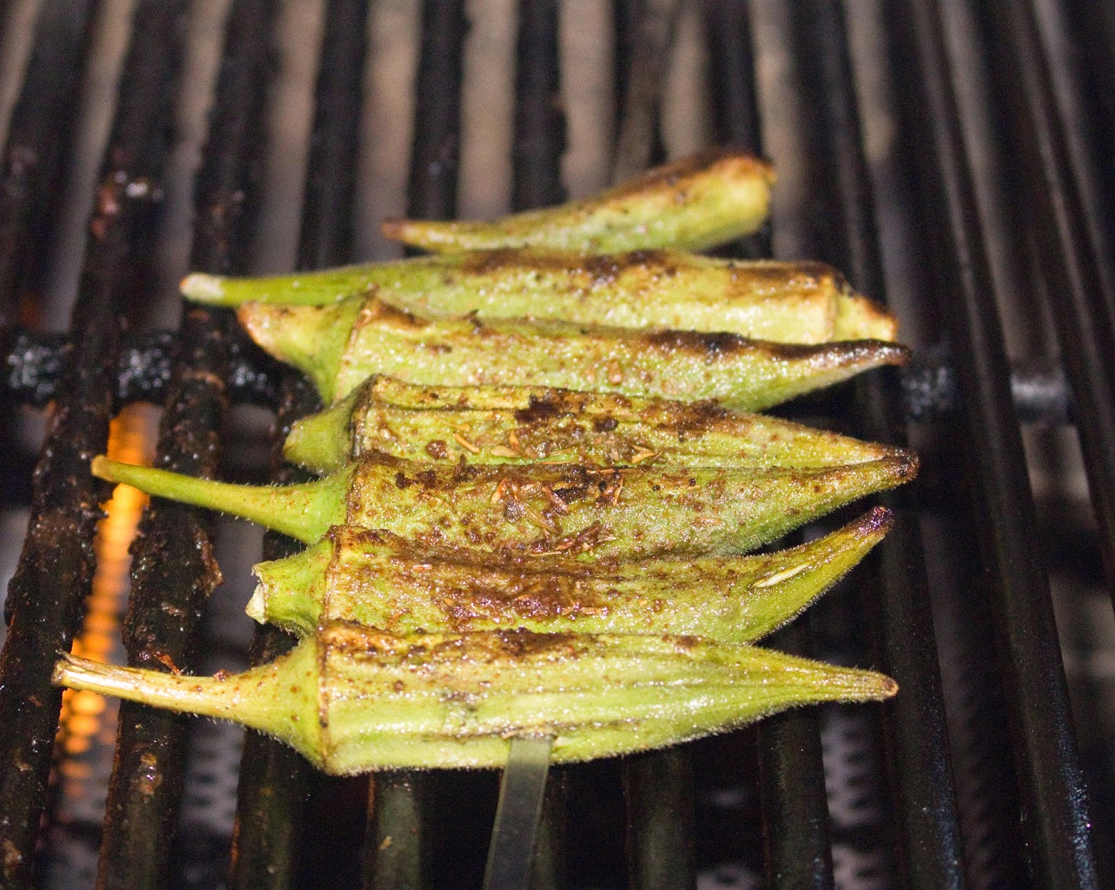 Grilled Okra Savvy Apron