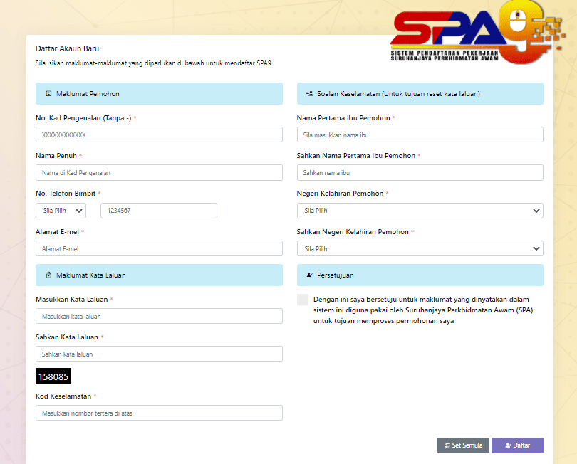 Portal spa9 Semakan Status