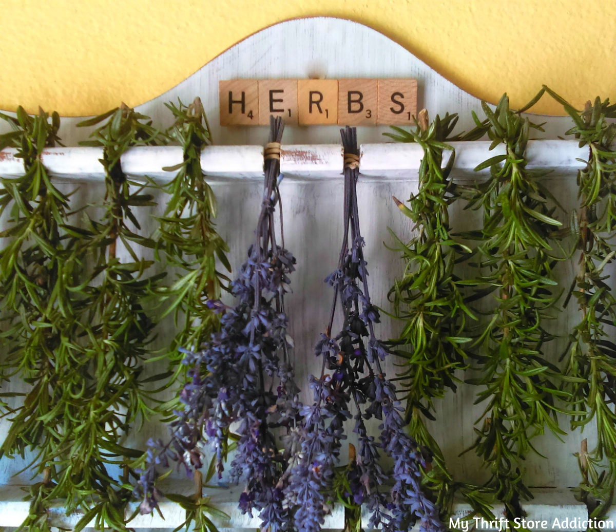 repurposed herb drying rack