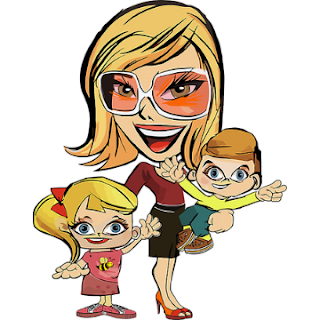 woman cartoon pfp with kids