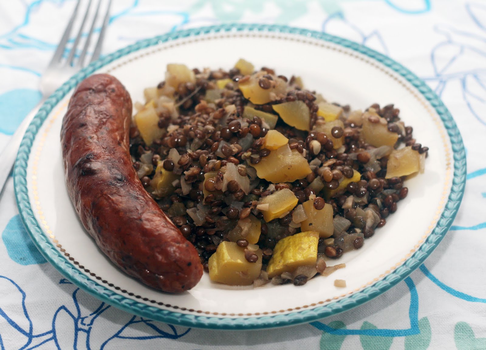 Saucisses de Toulouse aux Lentilles du Puy et Courge Coconut & Lime