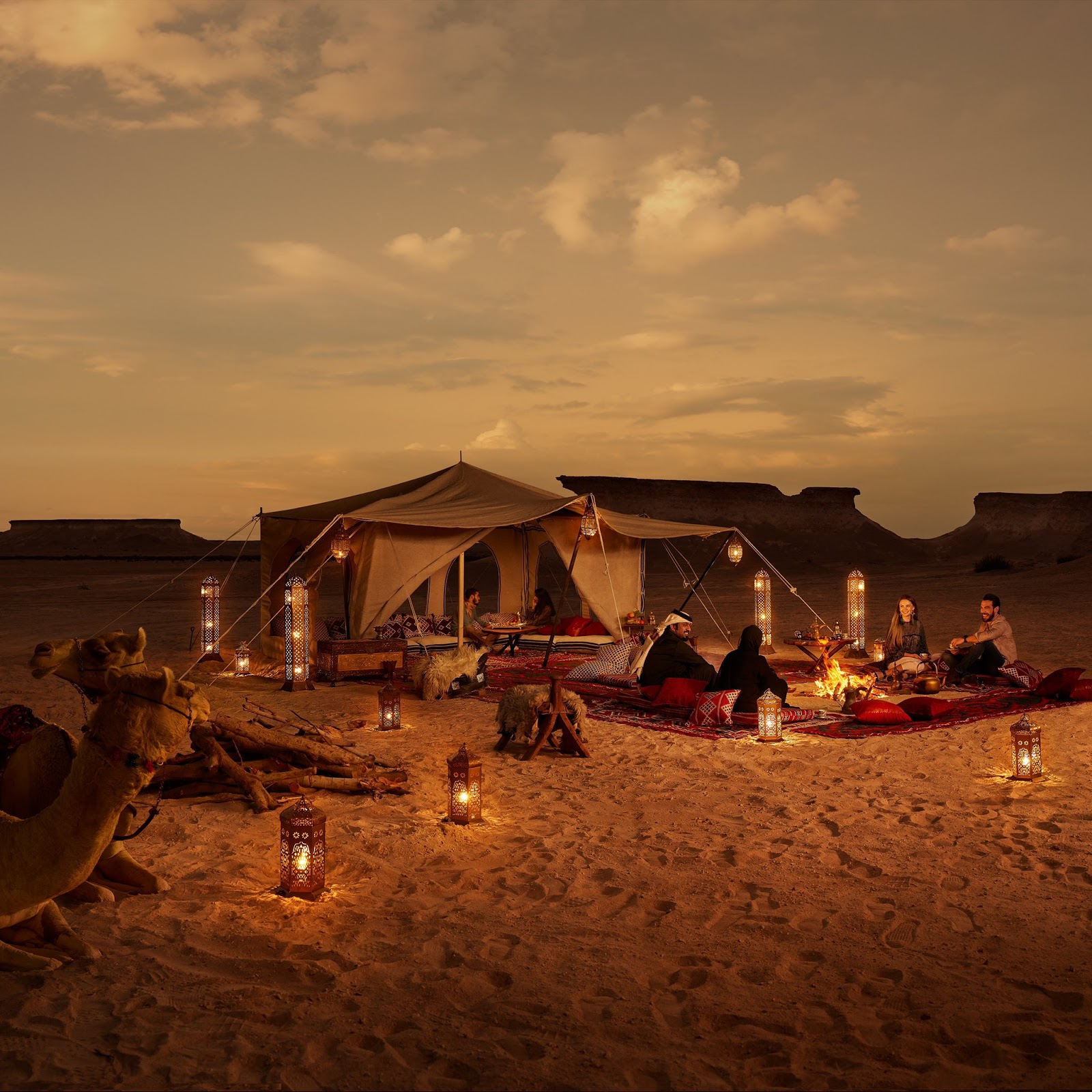 Qatar traditional camping sunset perfectly Qatar Photo Gallery