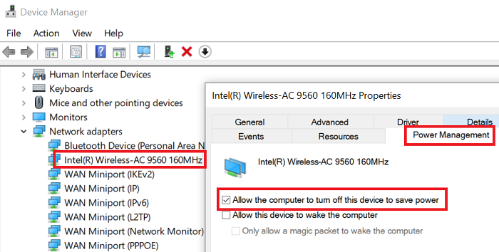 Ethernet продолжает отключаться в Windows 10