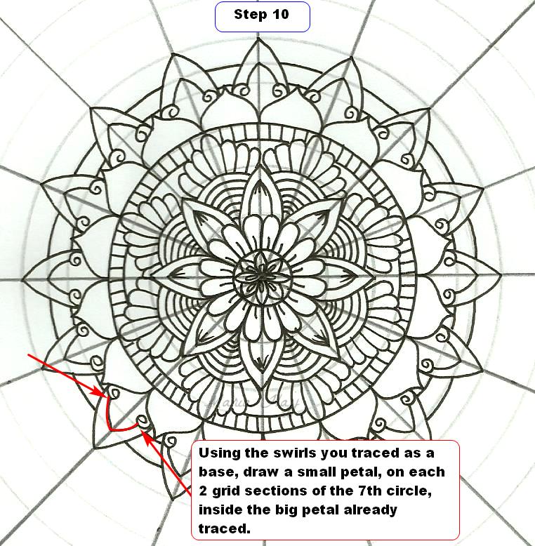 Step by step illustrated Mandala tutorial #1