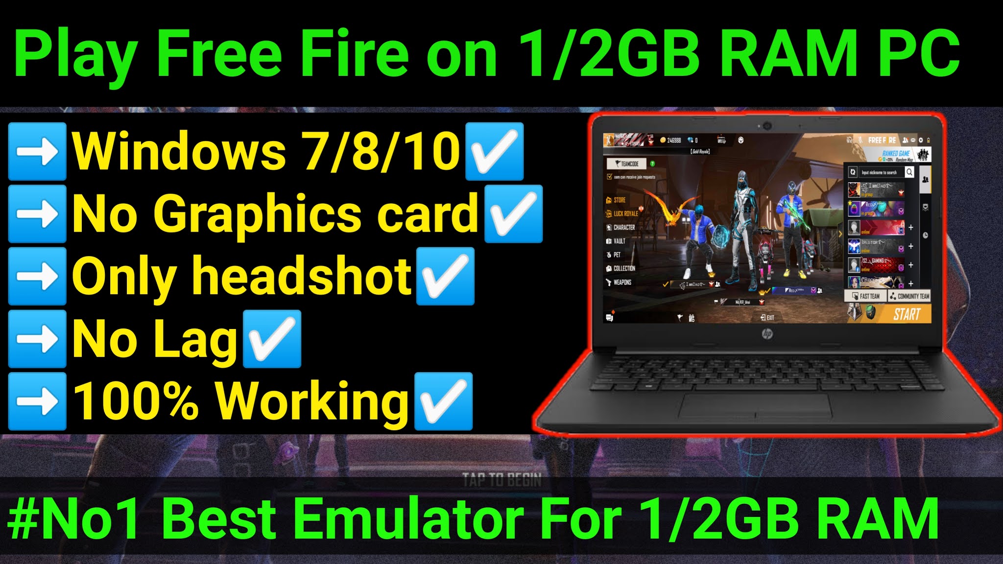 Best Emulator To Play Free Fire On PC