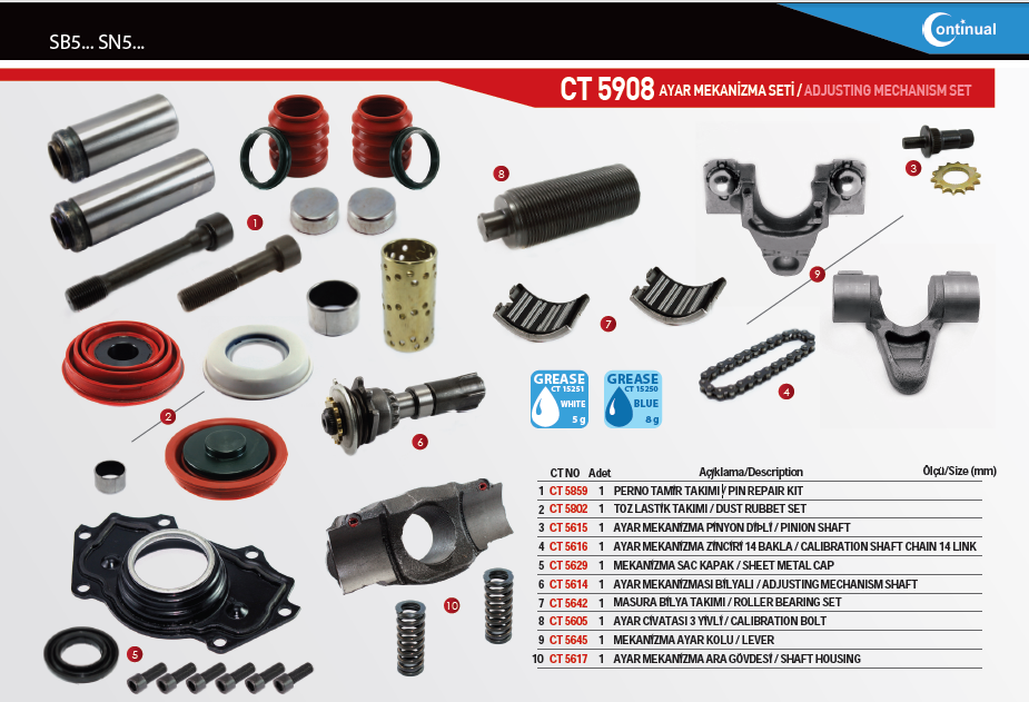 Continual Brake Caliper Repair Kits For Truck Bus and Van Knorr Type
