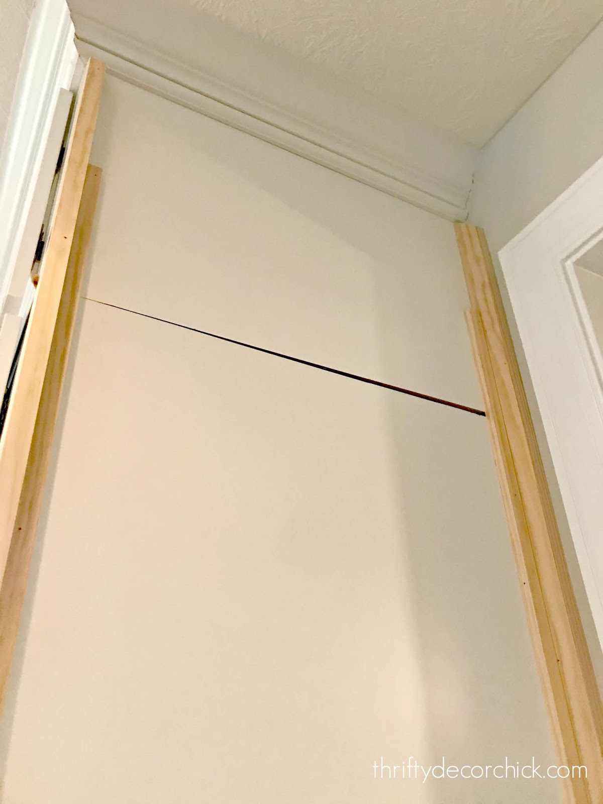 How to build shelves on side of fridge cabinet