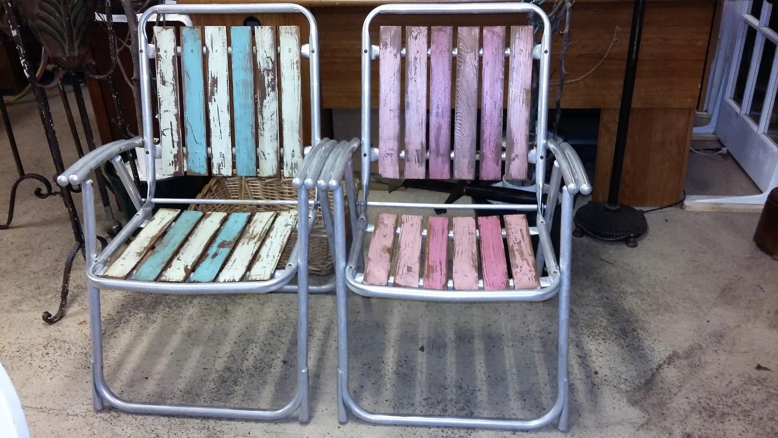 Coastal Bohemian Vintage Folding Chairs Upcycle