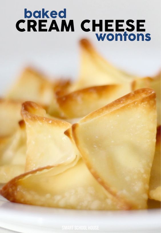 BAKED CREAM CHEESE WONTONS Easy Food Recipes