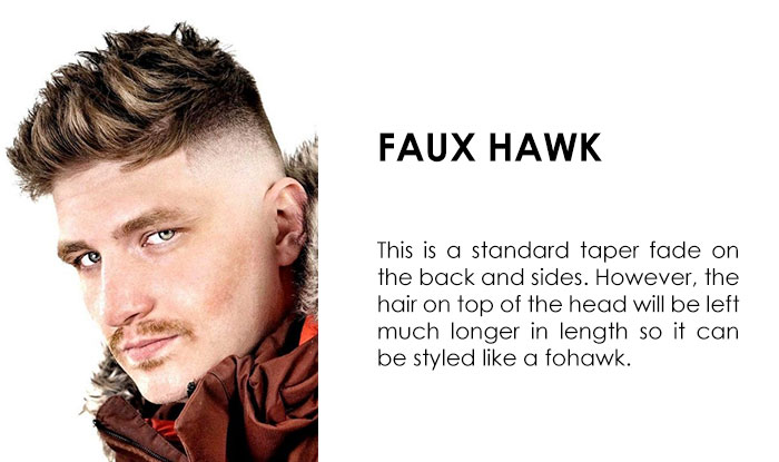 Faux Hawk | 29 Different type of Tapper Fade Haircuts for Men | NeoStopZone