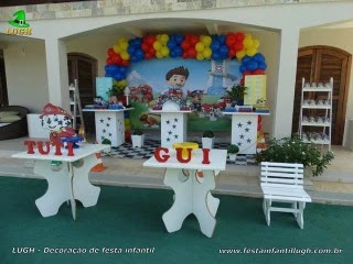 Aniversário Patrulha Canina -Mesa decorada para festa infantil
