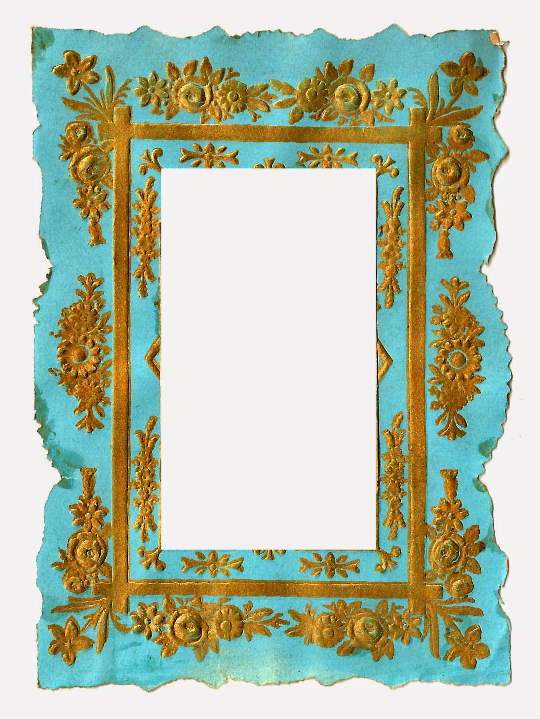Antique Images Digital Vintage Frame Clip Art Of Blue And Gold