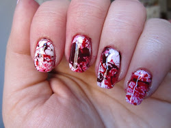 splatter blood nails runway fun way voila completely dry coat let