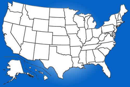 Image: United States Map Blank White