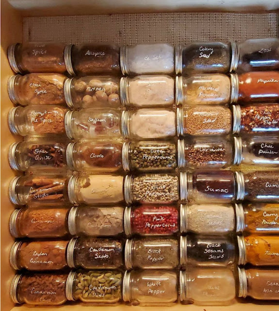 drawer full of spices