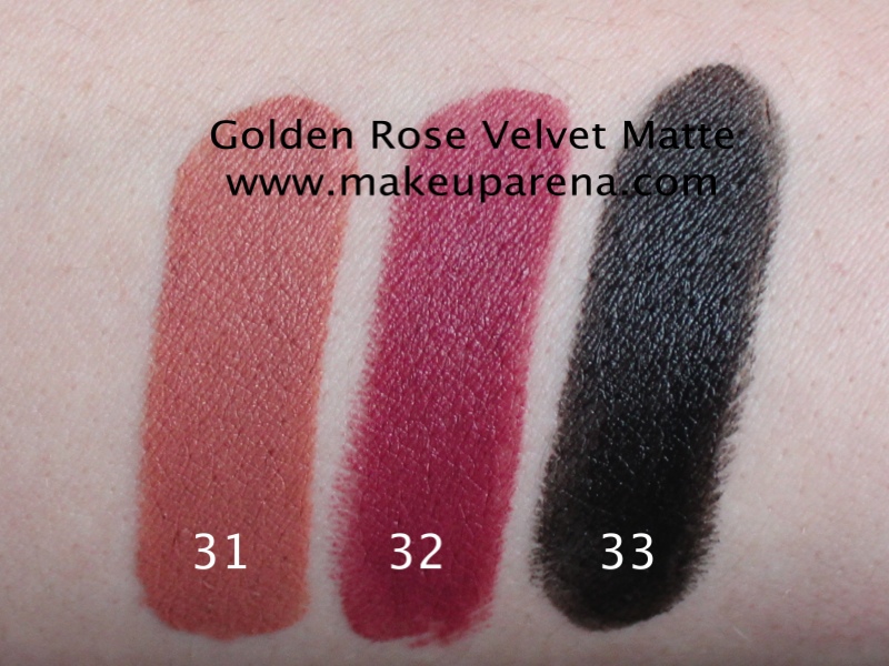 Golden Rose Velvet Matte ruževi nove nijanse 31, 32 i 33 Golden Rose Velvet Matte ruževi nove nijanse 31, 32 i 33