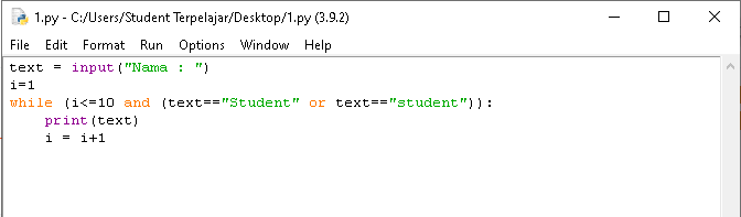 Program Python Perulangan While Loop - Membuat Kata Berulang - Student ...