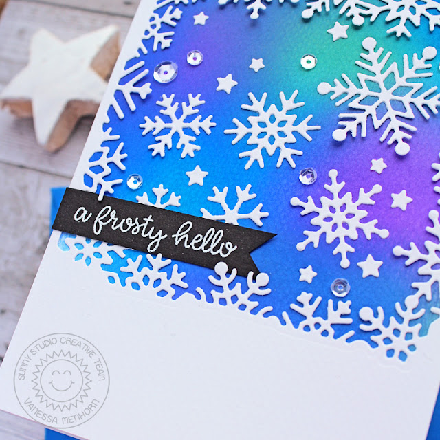 Sunny Studio Stamps: Snowflake Frame Dies Circle Snowflake Frame Dies Feeling Frosty Winter Themed Card by Vanessa Menhorn