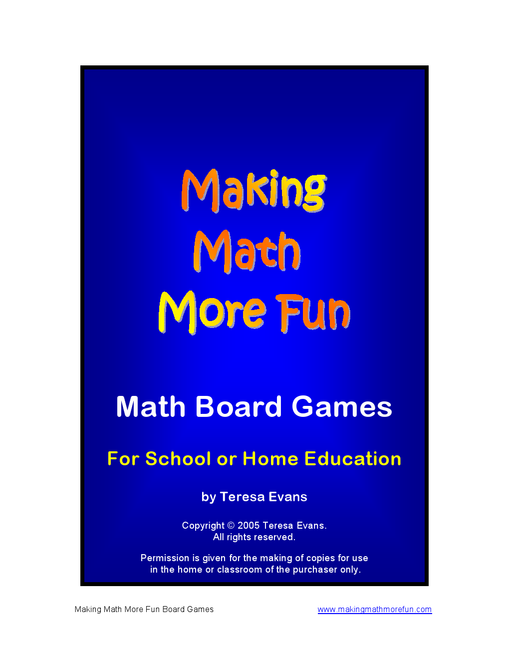 Making Math More Fun Math Board Games for Kids