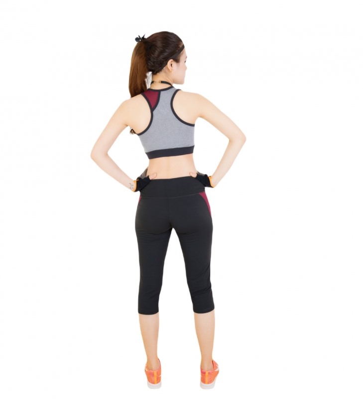 BỘ TẬP THỂ THAO NỮ QUẦN LỬNG ÁO BRA PHỐI 2 MÀU DL1302 MÀU XANH RÊU PHỐI ĐỎ 5 sm 2022 04 14 04 09 15 0700 XYOlaYThHJ