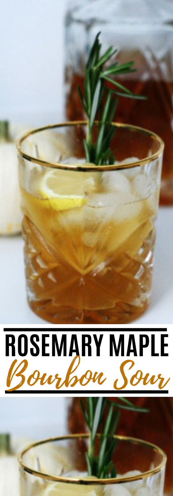 Rosemary Maple Bourbon Sour #drinks #alcohol